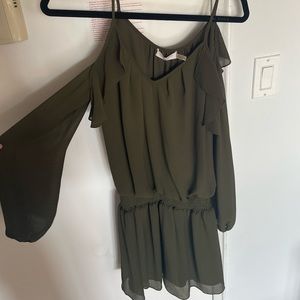Ramy brook dark green cold shoulder dress. Never worn. New with tags